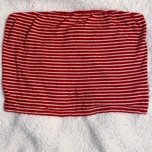 Red and white striped tube top!